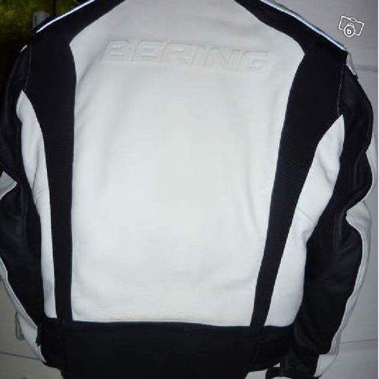 Equipements route Veste et blouson occasion : blouson moto bering cuir trust noir blanc taille m photo 2